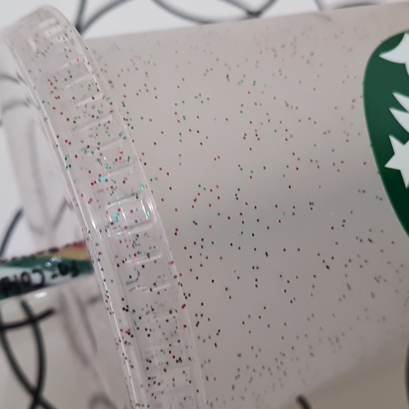 Starbucks- green and red glitter cold cup - Picture 2 of 2